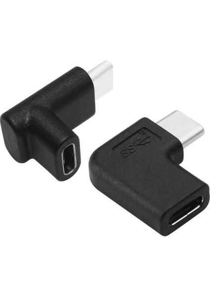 90 Derece USB C Tip C Erkek - Dişi Adaptör, Sağ ve Sol Yukarı ve Aşağı Açılı 90 Derece Usb-C USB 3.1 Tip-C Erkek - Dişi Uzatma Adaptörü (Yurt Dışından)