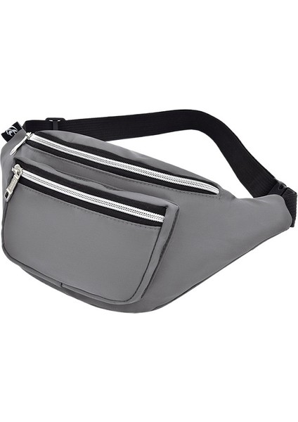 Erkek ve Kadın Bel Çantası Oxford Kumaş Su Geçirmez Omuz Çantası Crossbody Çanta Çok Katmanlı Fermuarlı Göğüs Çantası (Yurt Dışından)