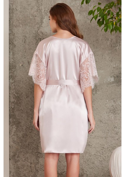 Saten Dantelli Gecelik ve Sabahlık Takımı - 4490 fırsatları