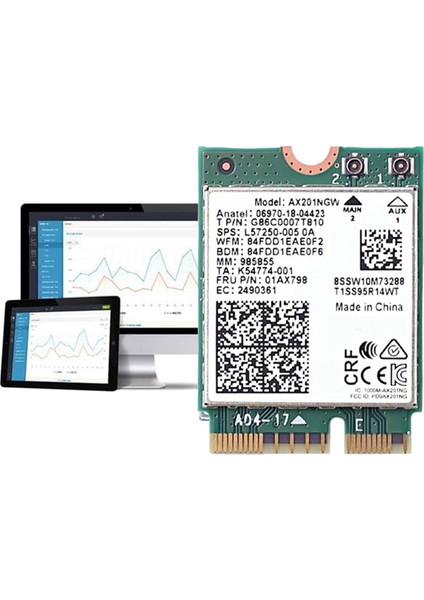 AX201NGW Çift Antenli Wifi Kartı 2.4 Ghz + 5 Ghz Wifi 6 3000 Mbps M.2 Cnvio2 WIN10 Için Bluetooth 5.1 Wifi Adaptörü (Yurt Dışından)