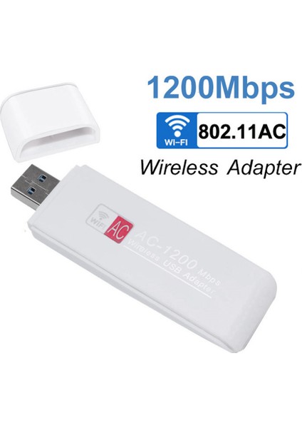 AC1200M Wifi Adaptörü Çift Bant 2.4g/5.8g USB Kablosuz Adaptör Kablosuz Dongle Ağ Kartı MT7612UN USB Wifi Adaptörü (Yurt Dışından)