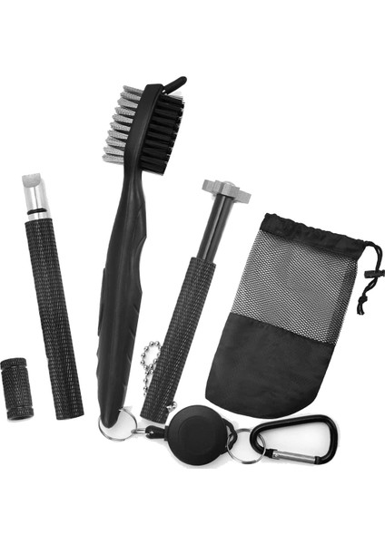 Golf Kulübü Temizleme Seti, Geri Çekilebilir Golf Fırçası ve U ve V Oluklar Için 2 Adet Golf Kulübü Oluk Bileyici, Golf Kulübü Temizleme Seti (Yurt Dışından)