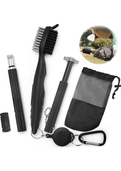 Golf Kulübü Temizleme Seti, Geri Çekilebilir Golf Fırçası ve U ve V Oluklar Için 2 Adet Golf Kulübü Oluk Bileyici, Golf Kulübü Temizleme Seti (Yurt Dışından) modelleri