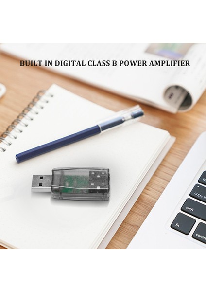 Usb'den 3,5 mm Mikrofon Jakına Stereo Kulaklık 3D Ses Kartı Ses Adaptörü Pc (Yurt Dışından)