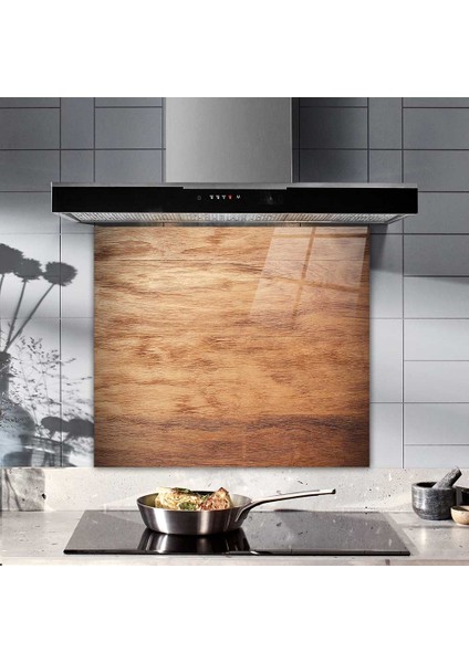 Ahşap Görünümlü | Cam Ocak Arkası Koruyucu | 52cm x 60cm fiyatları