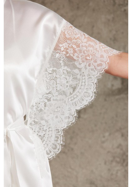 Saten Dantelli Gecelik ve Sabahlık Takımı - 4490 modelleri