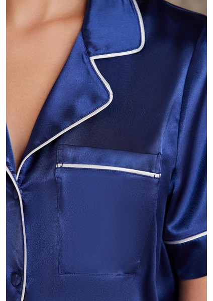 Saten Biyeli Pijama Takımı - 1205 modelleri