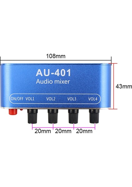 Stereo Mikser (4 Giriş, 1 Çıkış) Bireysel Kontrol Kartı Dıy Kulaklık Amplifikatör Kutusu DC12V (Yurt Dışından)