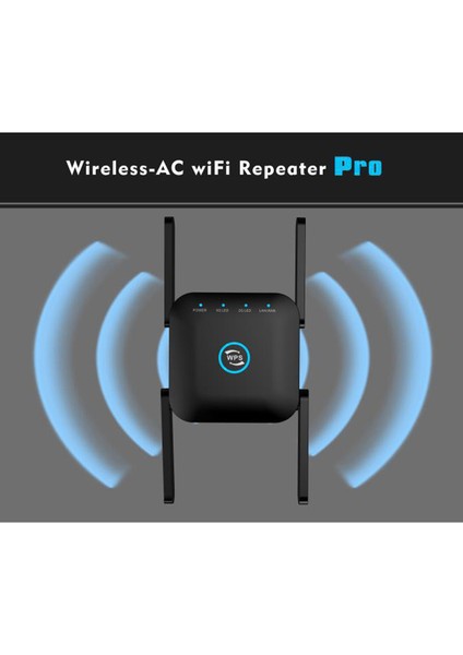 1200M Çift Frekanslı Kablosuz Wifi Genişletici Tekrarlayıcı, Abd Tak Siyah (Yurt Dışından)