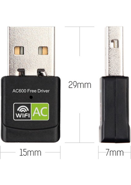 Ücretsiz Sürücü USB Wifi Adaptörü 600 Mbps Wifi Adaptörü Anten USB Ethernet Pc Wi-Fi Adaptörü Lan Wifi Dongle Ac Wifi Alıcısı (Yurt Dışından)