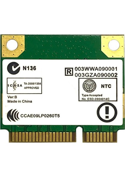 RTL8822CE Çift Frekanslı Gigabit Ağ Kartı Wifi Bluetooth 5.0 Mini Pcıe Kablosuz Modülü 867 Mbps Ağ Kartı (Yurt Dışından)