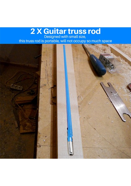 2 Adet Iki Yönlü Çubuk Tipi Gitar Kafes Çubuk Çelik 9X420MM Mavi Gitar Aksesuarları (Yurt Dışından)