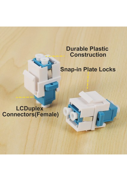 Lc Fiber Optik Adaptör Lc - Lc Dubleks Çok Modlu 10 GB F/f Duvar Plakaları, Patch Paneller Için Keystone Bağlayıcı (Yurt Dışından)