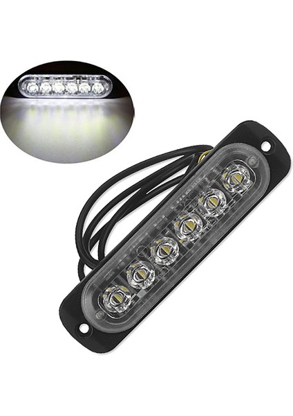 12V-24V 6led Işık Flaş Acil Araç Araç Uyarı Strobe Yanıp Sönen Beyaz (Yurt Dışından)