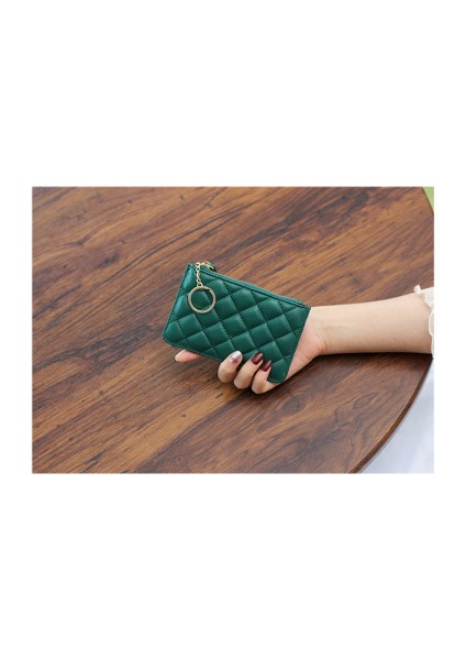 Küçük Kokulu Stil Elmas Deri Fermuarlı Bozuk Para Cüzdanı Yumuşak Deri Mini Bozuk Para Çantası Koyun Derisi Bozuk Para Cüzdanı (Yurt Dışından)