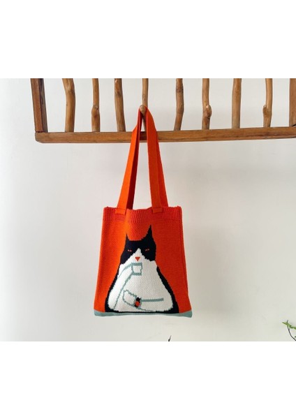 Hayvan Örme Kore Tarzı Sevimli Rakun Çanta Kadın Çantası Günlük Omuz Çantası Sonbahar ve Kış (Yurt Dışından)