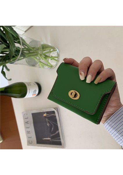 Basit Kart Tutucu, Bozuk Para Cüzdanı, Küçük Çanta, Çok Bölmeli Kilitli Kart Tutucu, Dokulu Mini Saklama Çantası (Yurt Dışından)