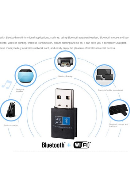 150 Mbps Bluetooth 4.0 USB 2.4g Tak ve Çalıştır Wifi Alıcı Sürücü Dizüstü Masaüstü Bilgisayar Için Ücretsiz Wifi Adaptörü (Yurt Dışından)