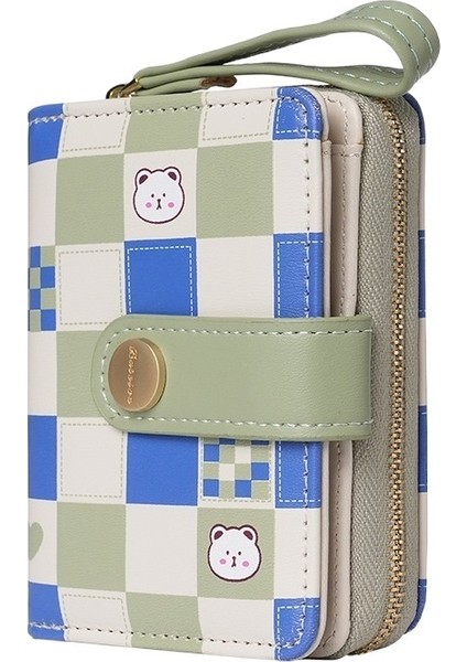 Ingiliz Tarzı Kadın Cüzdan Ekose Tavşan Dama Tahtası Kımlık Saklama Çantası Işık Lüks Stil Kolej Debriyaj (Yurt Dışından)