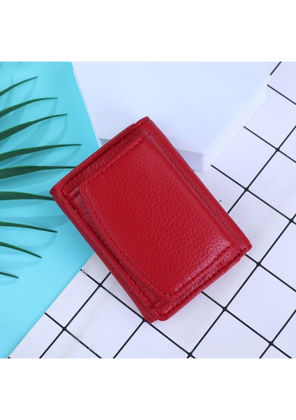 Cüzdan Kadın Kısa Cüzdan Öğrenci Litchi Desen Küçük Cüzdan Debriyaj Cüzdan Kart Sahibinin Bozuk Para Cüzdanı (Yurt Dışından)