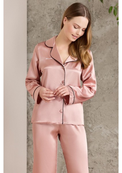 Pierre Cardin  Saten Biyeli Pijama Takımı  - 1200