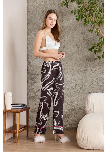 Saten Desenli Pijama Takımı - 1230 indirimleri
