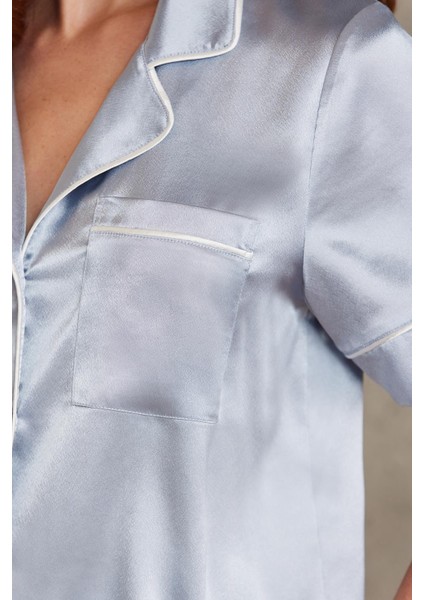 Saten Biyeli Pijama Takımı - 1205 modelleri
