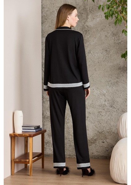 Penye Biyeli - Dantelli Pijama Takımı - 2200 fırsatları