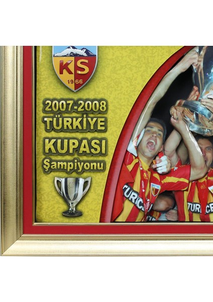 EL İŞÇİLİĞİ KAYSERİSPOR 2007-2008 ZİRAAT KUPASI KAĞIT RÖLYEF TABLO 83*63 cm - 5849