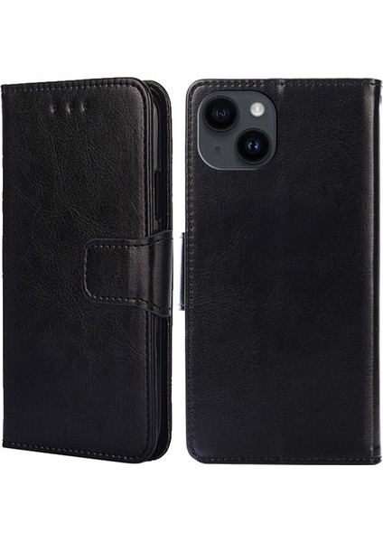 iPhone 15 Plus Cüzdan Telefon Kapağı, Dokulu Pu Deri Stand Telefon Kılıfı (Yurt Dışından)