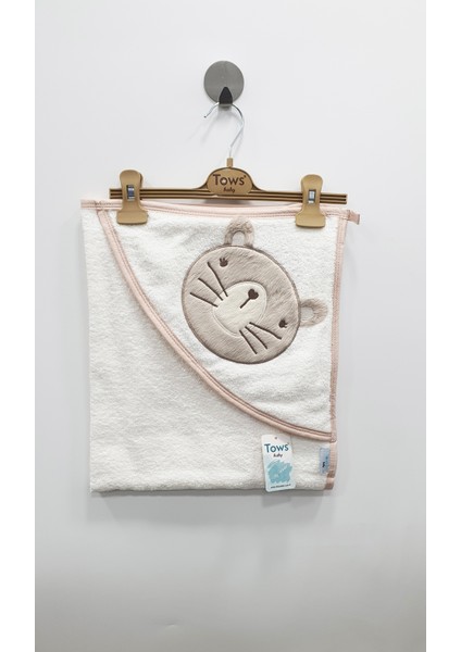 Ayıcık Nakışlı Bebek Banyo Havlusu 75X75 cm