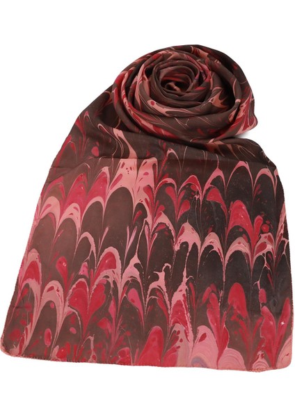 EL İŞÇİLİĞİ KADIN RENKLİ EBRU FULAR 167*33 cm - F0021 fiyatları