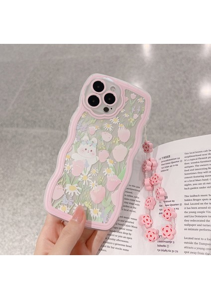 iPhone 13 Pro Max Telefon Tpu Kılıfı Bilek Zinciri ile Temiz Telefon Kapağı (Yurt Dışından)
