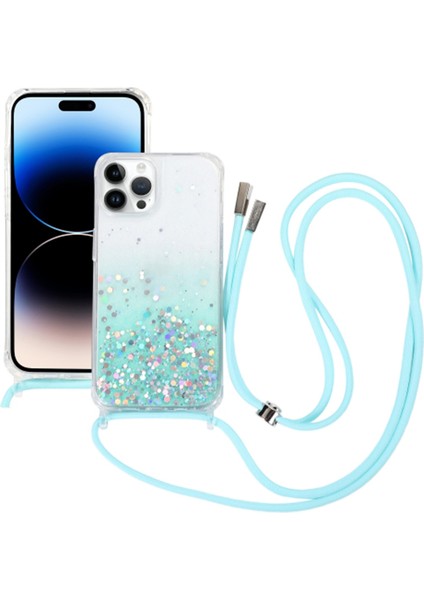 iPhone 15 Plus Epoksi Çizilmez Telefon Kılıfı Ince Kordonlu Quicksand Darbeye Dayanıklı Tpu Kılıf (Yurt Dışından)