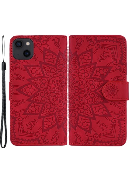 iPhone 15 Plus Ön Kara Çizelge Telefon Kapağı Buzağı Doku Standı Cüzdan Deri Kılıf (Yurt Dışından)