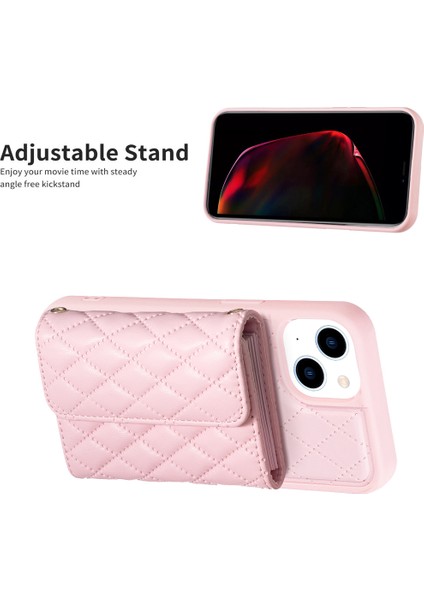 iPhone 15 Plus Kart Yuvaları Telefon Kasası Önleme Önleme Pu Deri Kaplı Tpu Kickstand Kapak (Yurt Dışından)