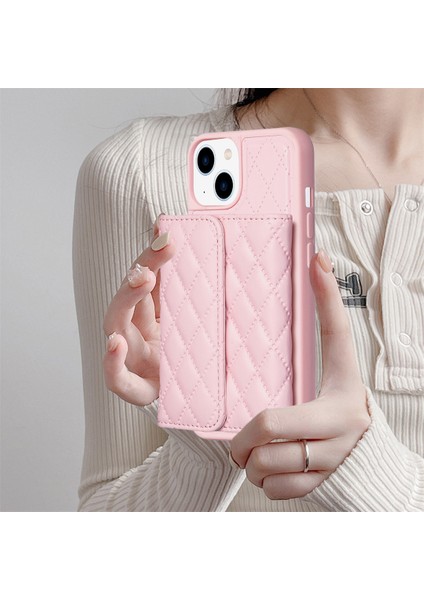 iPhone 15 Plus Kart Yuvaları Telefon Kasası Önleme Önleme Pu Deri Kaplı Tpu Kickstand Kapak (Yurt Dışından)
