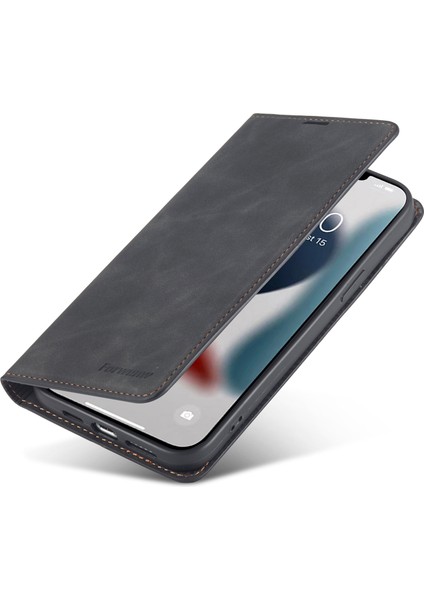 iPhone 15 Plus Şok Geçirmez Cüzdan Telefon Kılıfı Cilt Touch Deri Cüzdan Telefon Kapağı (Yurt Dışından)