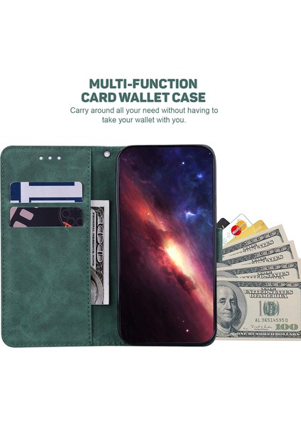iPhone 15 Plus Anti Drop Pu Deri Cüzdan Stand Telefon Kabuğu Mobil Kılıf (Yurt Dışından)