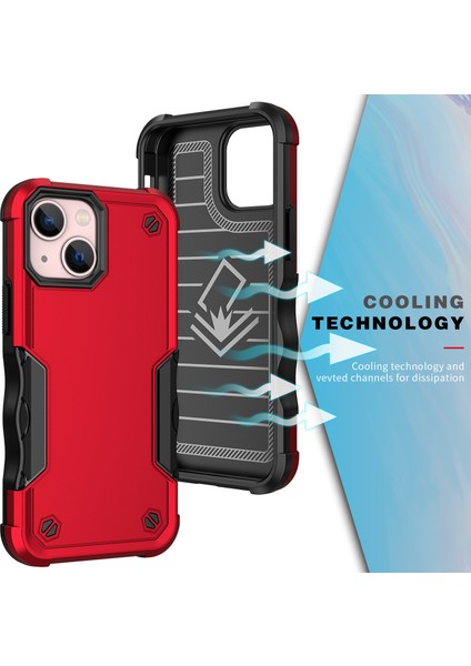 iPhone 15 Plus Anti Slip Tutuşları Telefon Kılıfı Pc + Tpu Çift Katman Şok Emilim Koruyucu Kapak (Yurt Dışından)