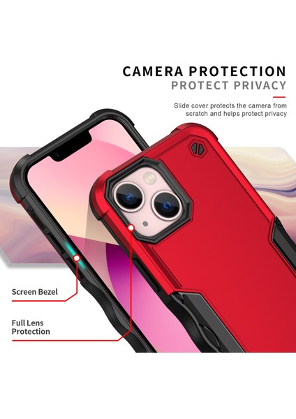 iPhone 15 Plus Anti Slip Tutuşları Telefon Kılıfı Pc + Tpu Çift Katman Şok Emilim Koruyucu Kapak (Yurt Dışından)