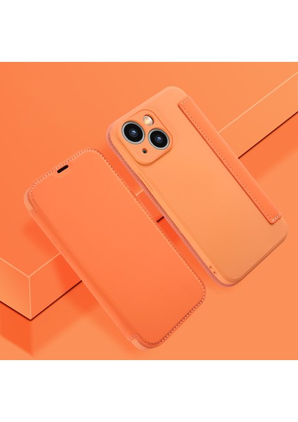 iPhone 15 Plus Cilt Touch Telefon Kapağı, Kart Tutucu Kickstand Sıvı Silikon Koruyucu Kılıf (Yurt Dışından)