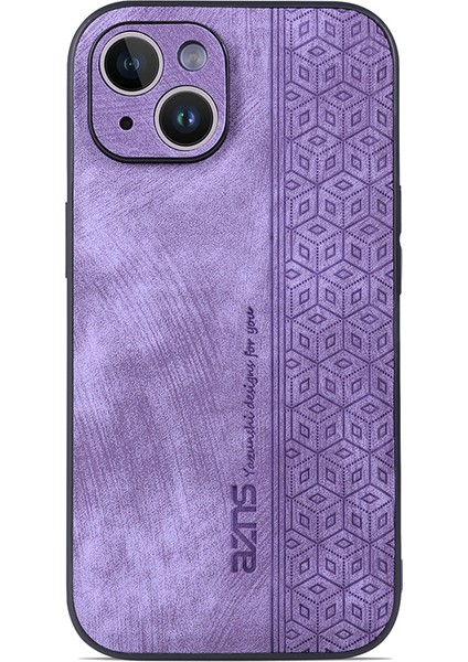 iPhone 15 Plus Ön Kara Çizelge Telefon Kabuğu Pu Deri+Tpu Telefon Geri Kapak (Yurt Dışından) modelleri