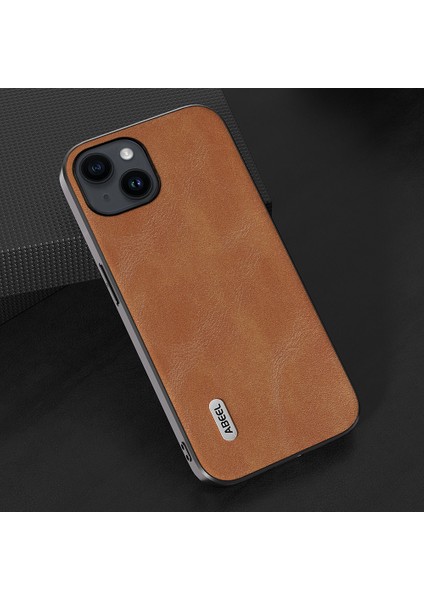 iPhone 15 Plus Telefon Kılıfı, Cowhide Doku Pu Deri Kaplamalı Pc + Tpu Kapağı (Yurt Dışından)