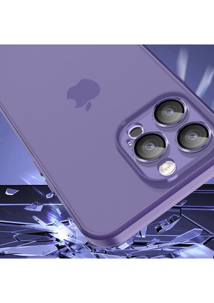 iPhone 15 Plus Şok Geçirmez Telefon Kılıfı Pc+Tpu Cam Lens Film ile Tebrik Mat Kapak (Yurt Dışından)
