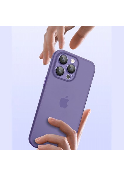 iPhone 15 Plus Şok Geçirmez Telefon Kılıfı Pc+Tpu Cam Lens Film ile Tebrik Mat Kapak (Yurt Dışından)