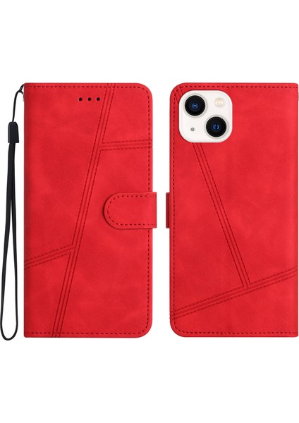iPhone 15 Plus Cilt Touch Telefon Kılıfı Retro Pu Deri Cüzdan Kapağı Standlı (Yurt Dışından)