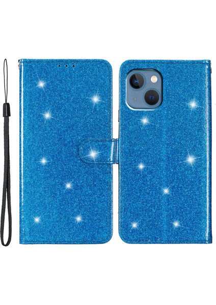 iPhone 15 Plus Işıltılı Pu Deri Cüzdan Kılıfı Stand Anti-Çizelge Telefon Kapağı (Yurt Dışından)