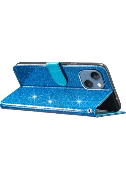 iPhone 15 Plus Işıltılı Pu Deri Cüzdan Kılıfı Stand Anti-Çizelge Telefon Kapağı (Yurt Dışından)
