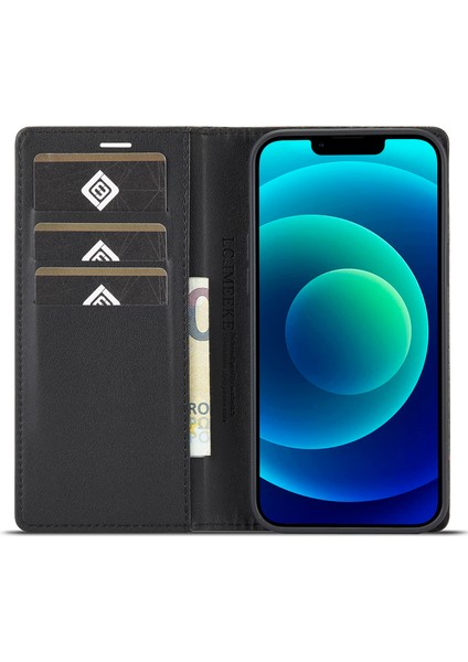 iPhone 15 Plus Folio Flip Deri Stand Kapağı Karbon Fiber Doku Cüzdan Telefon Kılıfı (Yurt Dışından)
